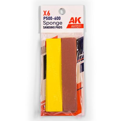 AK Interactive P500-600 Sponge Sanding Pads x6 9551