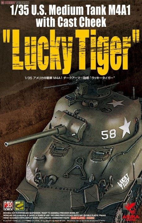 Asuka 1/35 U.S. Medium Tank M4A1 with Cast Cheek "Lucky Tiger" 35-035