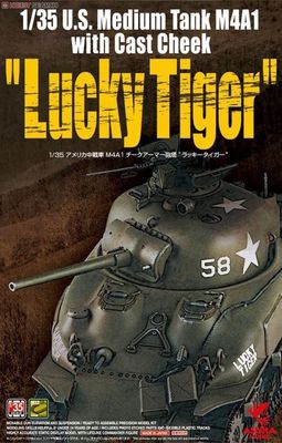 Asuka 1/35 U.S. Medium Tank M4A1 with Cast Cheek "Lucky Tiger" 35-035