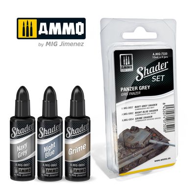 AMMO by Mig Shader Set Panzer Grey 7320