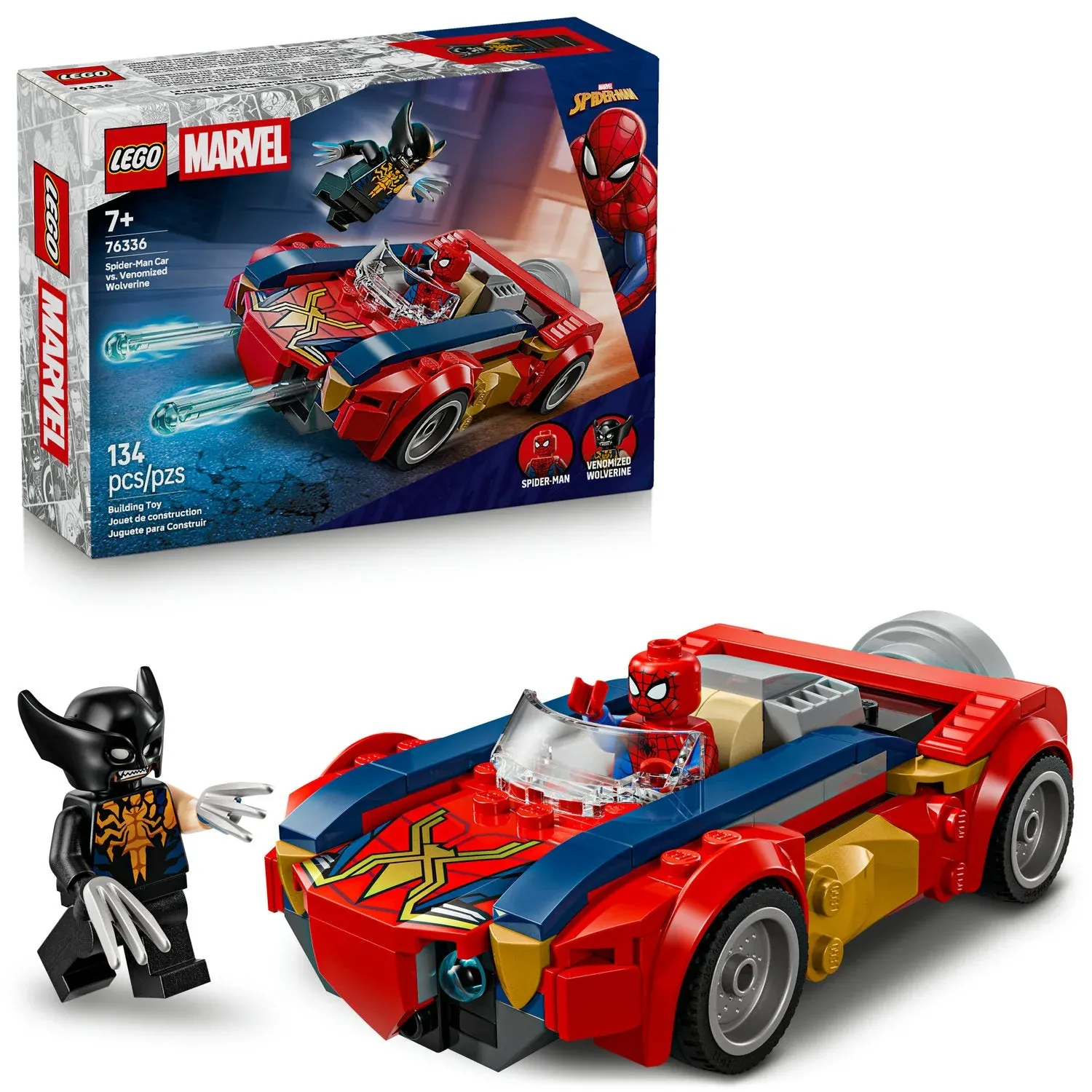 LEGO Marvel Spider-Man Car vs. Venomized Wolverine 76336