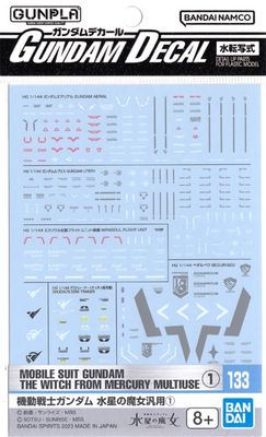 Bandai 1/144 Gundam Decal GD-133 Multiuse for HG Mobile Suits 1 "MSG: The Witch from Mercury" 5065081