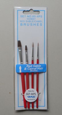 Atlas Brush Set #60 4pc Red Sable Flat/Round