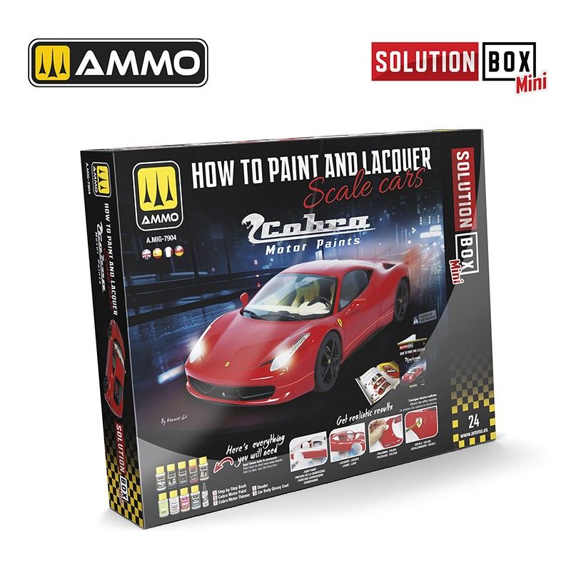 AMMO by Mig Solution Box Mini 24 - How to Paint and Lacquer Scale Cars 7904