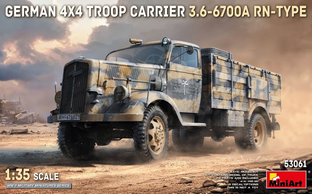 MiniArt 1/35 German 4X4 Troop Carrier 3.6-6700A RN-Type 53061