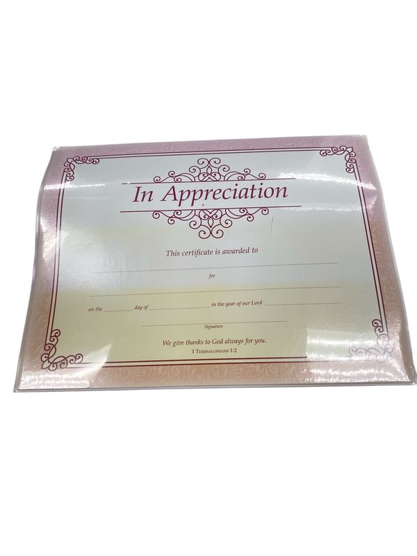 Appreciation Certificate