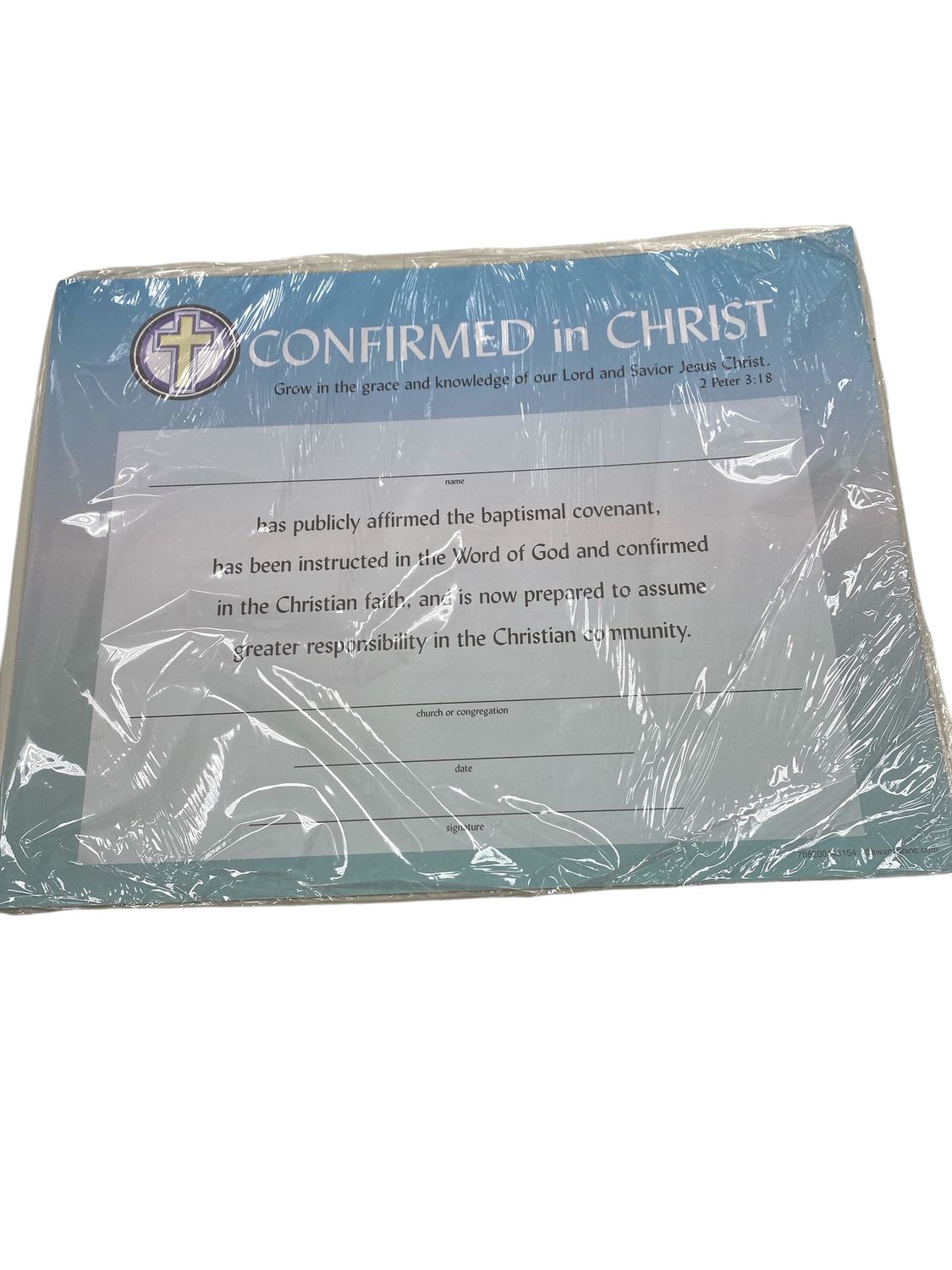 Confirmed in Christ Certificate