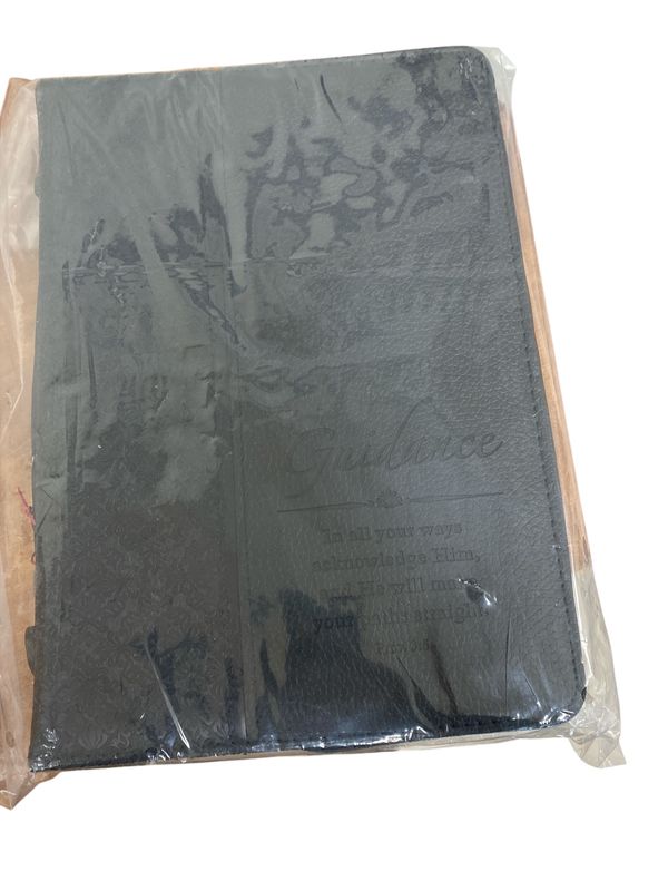 Black Faux Leather Guidance Bible Cover