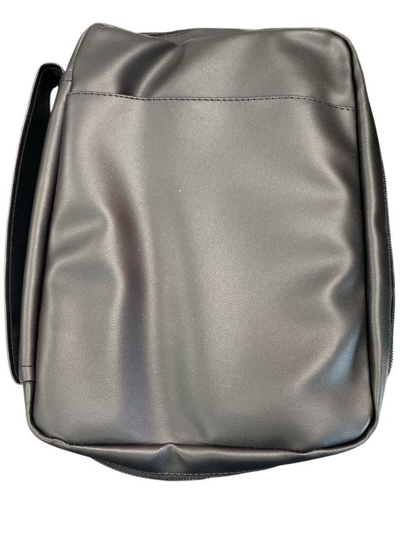 Black leather bible cover