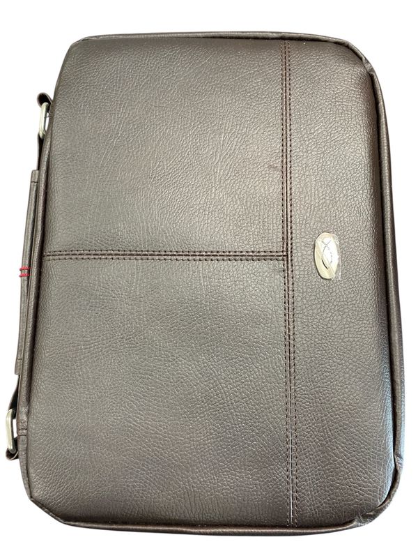 Brown leather bible cover