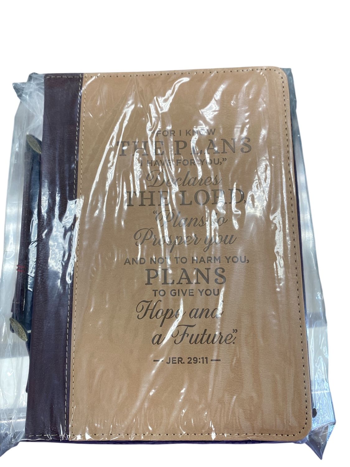 Large Burgundy/Tan Bible Cover