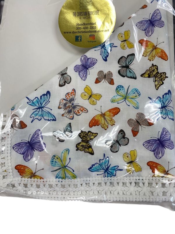 White Butterfly Handkerchief