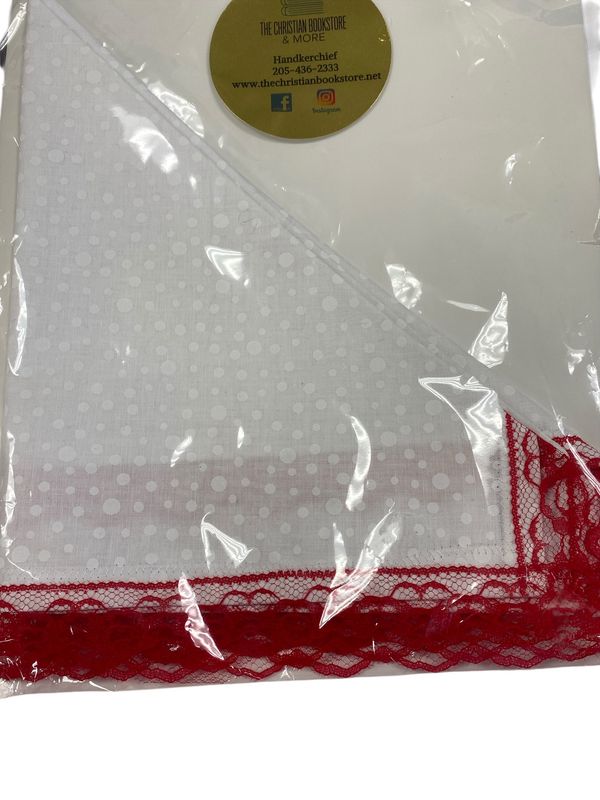 White/Red Trimming Handkerchief