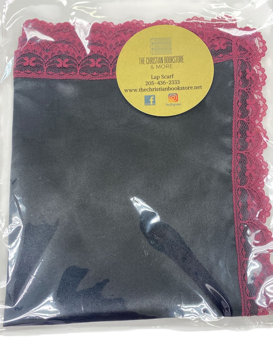 Black/Red Trimming Lap Scarf