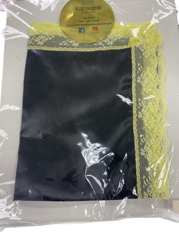 Black Lap Scarf With Yellow Trimming