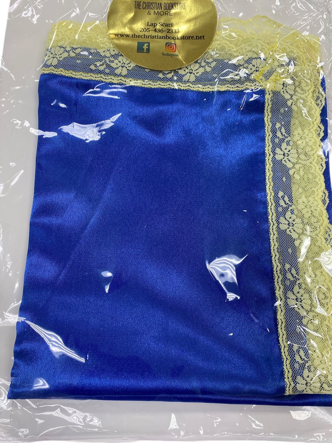 Blue Lap Scarf with Yellow Trimming