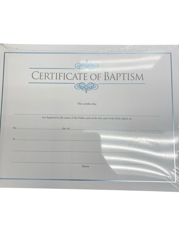 Blue Baptism Certificate