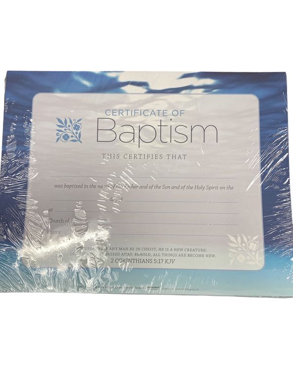 Blue Certificate of Baptism