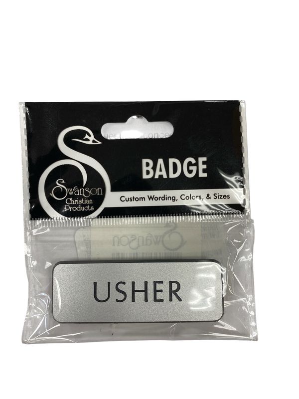 Contemporary Usher Magnetic Back Badge