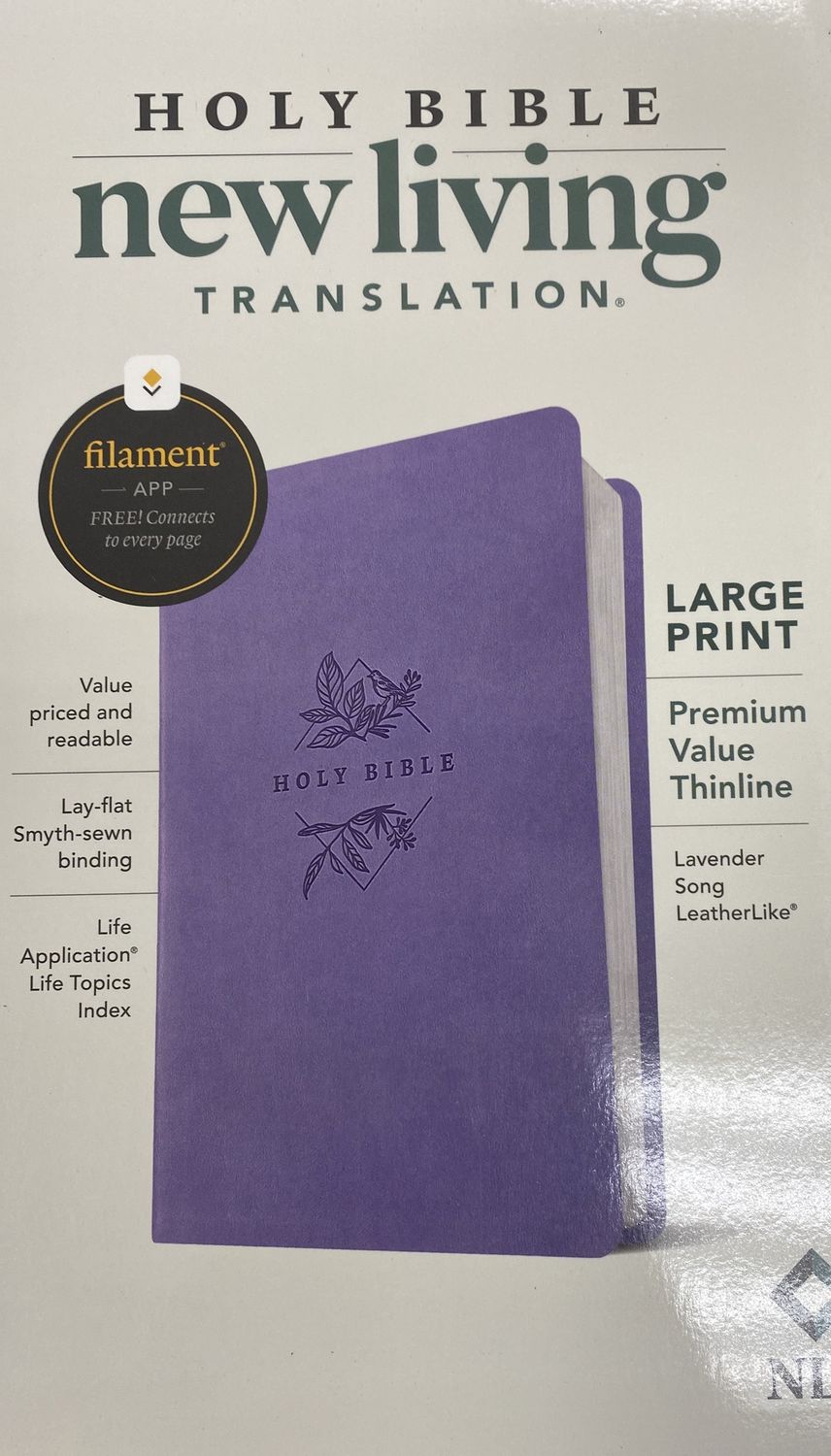 NLT Large Print Thinline Lavender