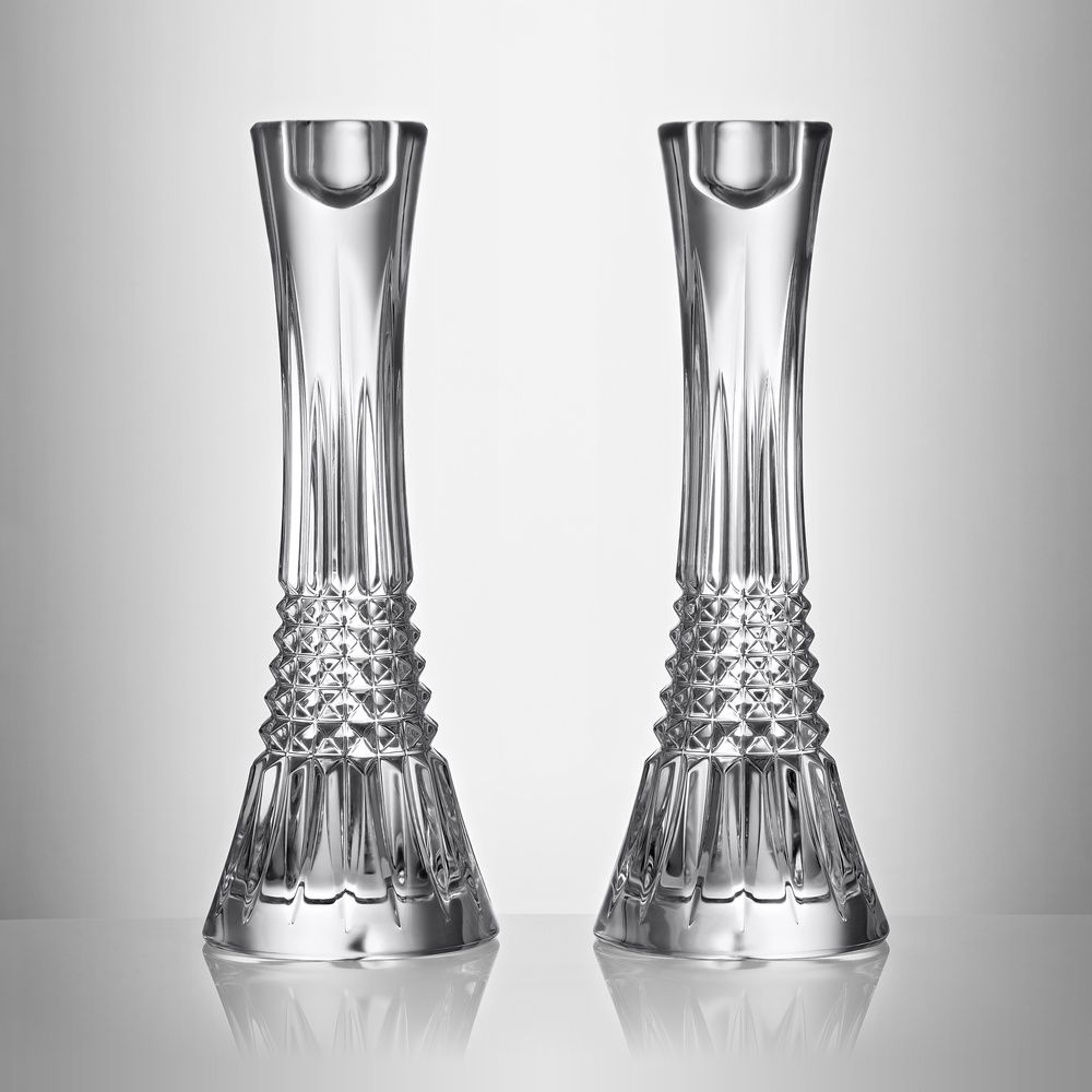 Lismore Diamond Candlestick 10&quot; set of 2