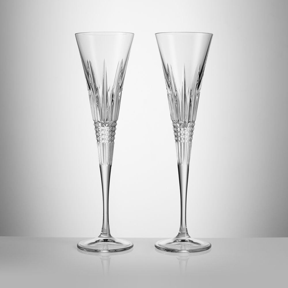 Lismore Diamond Toasting Flutes 5.5oz set of 2