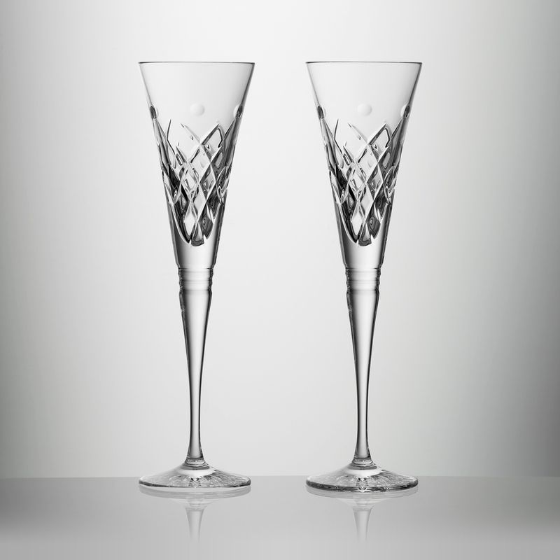 Winter Wonders Flutes Holly Clear set of 2