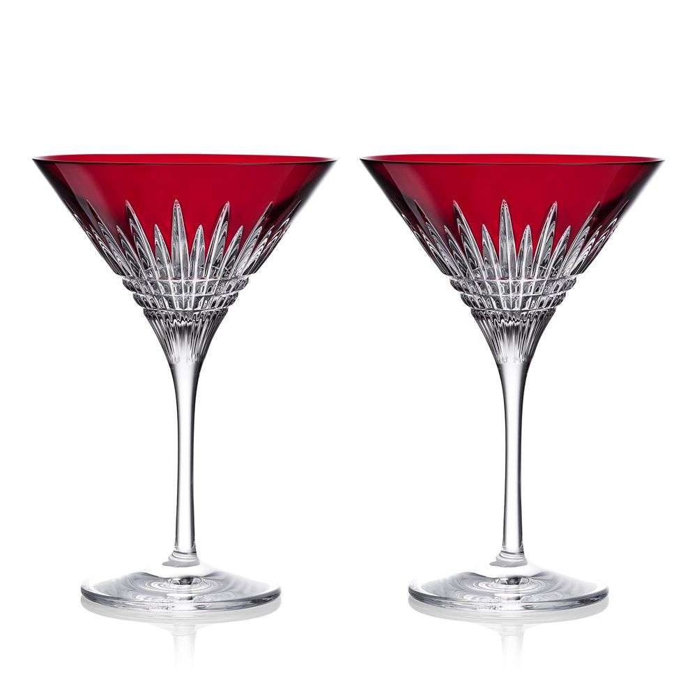 Lismore Diamond Red Martini set of 2