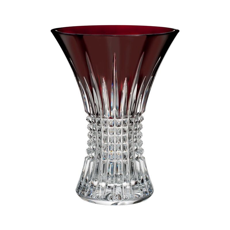 Lismore Diamond Red Vase 8&quot;
