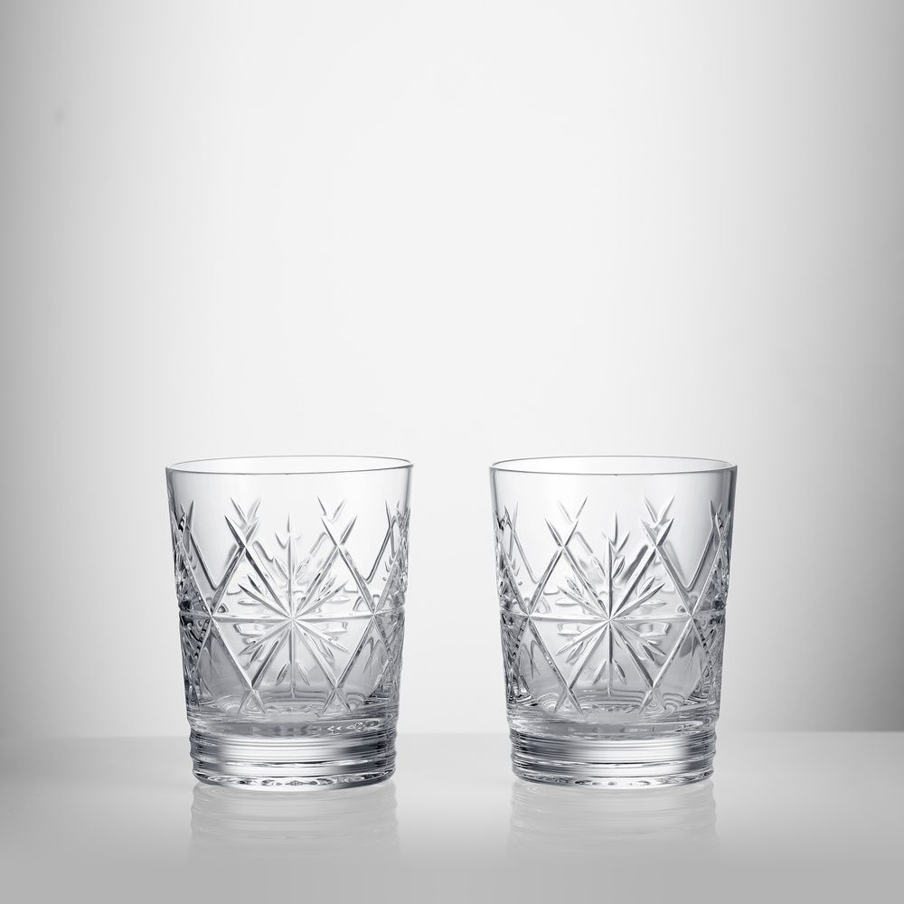 Winter Wonders Double Old Fashioned Snowflakes Clear set of 2