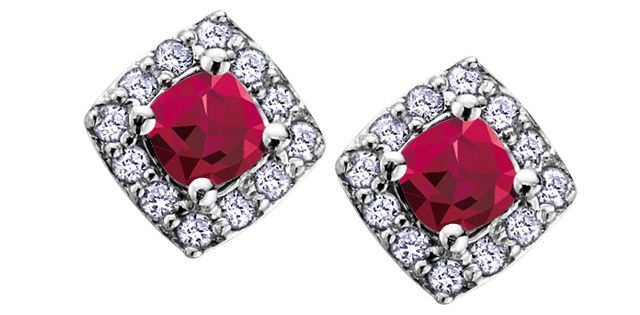 Corona Ruby 10KW Gemstone Earrings DX566