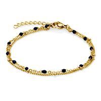 Steelx Anklet Stainless Steel - Black Beads