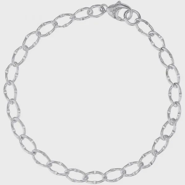 Nuco Bracelet Sterling - Dapped Single Link Curb 7&quot;