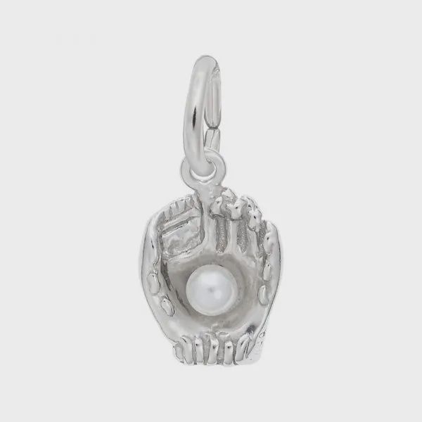 Nuco Charm Sterling - Baseball Glove with Pearl Accent