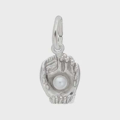 Nuco Charm Sterling - Baseball Glove with Pearl Accent