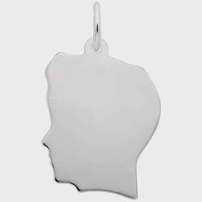 Nuco Charm Sterling - Flat Boy&#39;s Head Large