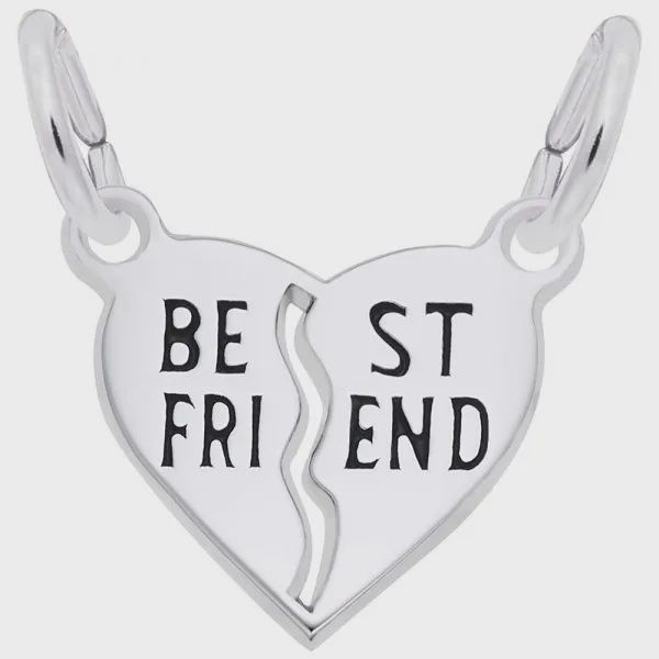 Nuco Charm Sterling - Best Friend Shared Heart