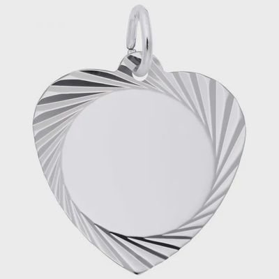 Nuco Charm Sterling - Medium Diamond Faceted Heart