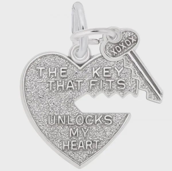 Nuco Charm Sterling - Key that Fits Heart