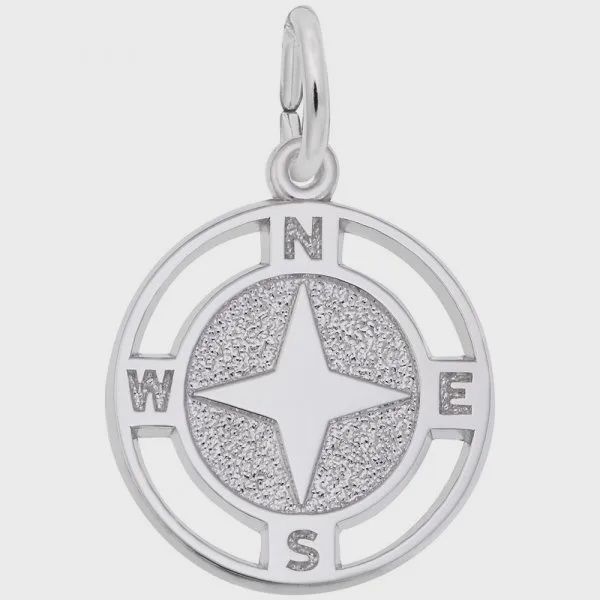 Nuco Charm Sterling - Nautical Compass