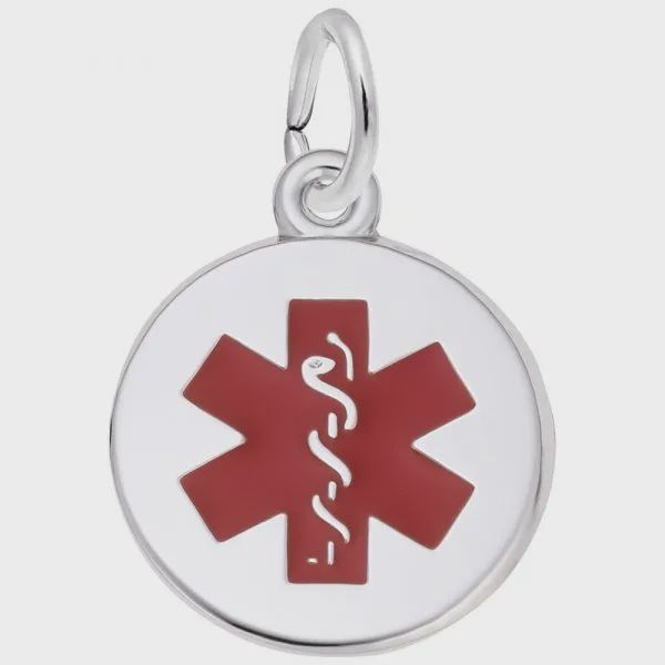 Nuco Charm Sterling - Small Medical Symbol Painted