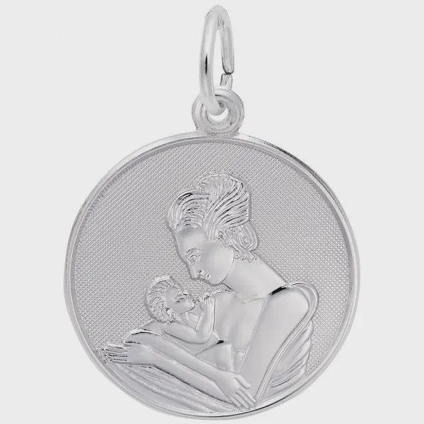 Nuco Charm Sterling - Mother Holding Baby Disc