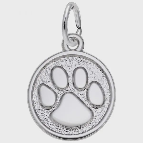 Nuco Charm Sterling - Small Paw Print