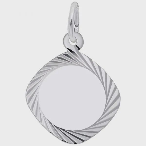 Nuco Charm Sterling - Small Square Diamond Faceted Disc