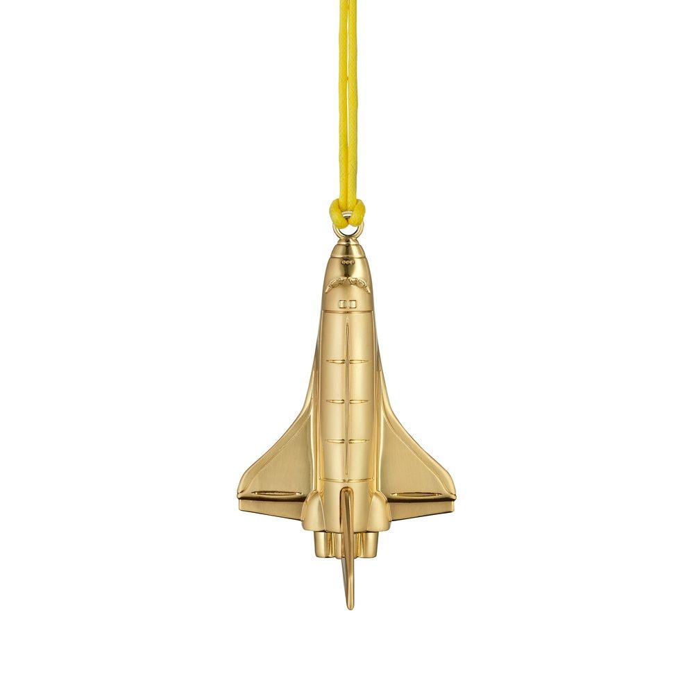 Gold Rocketship Ornament
