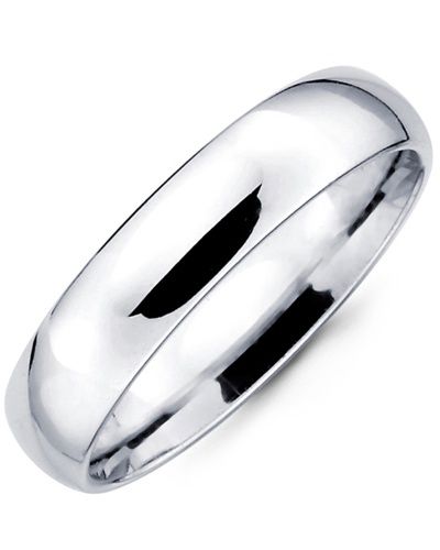 Madani Gold Classic Plain Dome Ring 14K White 5mm