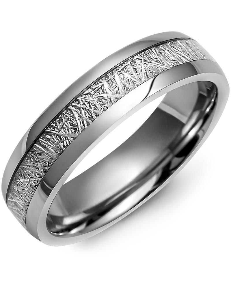 Madani Tungsten Dome Meteorite Thin Ring 6mm