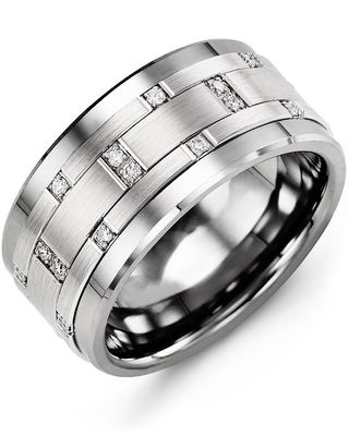Madani Cobalt &amp; 10k White Gold 0.14ct Ring 11 mm