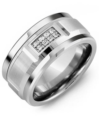 Madani Cobalt &amp; 10k White Gold 0.08ct Ring 11mm