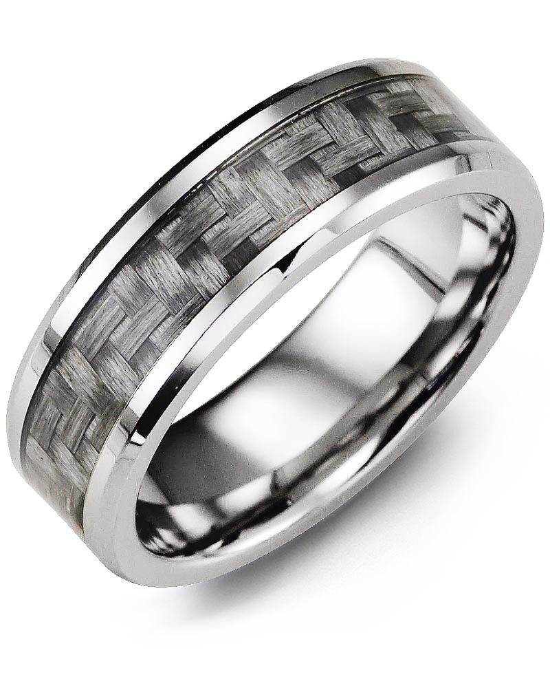 Madani Cobalt Bevelled Carbon Fiber Ring 8mm